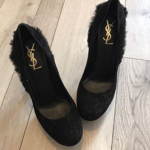 YSL authentic black suede pumps